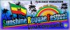 sunshine Reggae Festival Lauterbourg, Alsace Vibration, On the Beach, Regenbogen, Rasta Fahne, Palmen, Lautsprecher