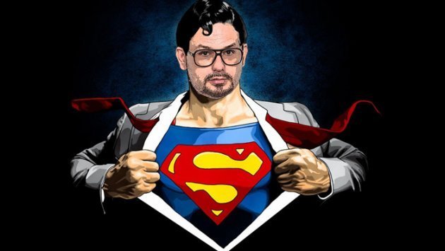 Superman, Brille, Haare, Hair, Glasses, Tie, Krawatte, Zeichnung, Blog, Disco Boy Gordon