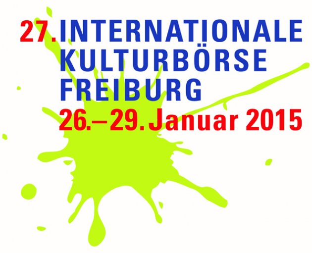 Weisser Hintergrund, grüner Klecks Farbe, 27. Internationale Kulturbörse Freiburg, 26.-29. Januar