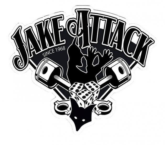 Jake Attack, since 1968, Lange Nase, Kolben, Zylinderkopf, Würfel, schwarz weiss, Werkzeug