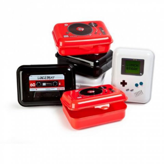 Lunchbeat, Butterbrot Dosen, Game Boy, Lunch Box, Turntable Lunch Box, Rote Lunch Box, Schwarze Lunchbox, Lunch Break